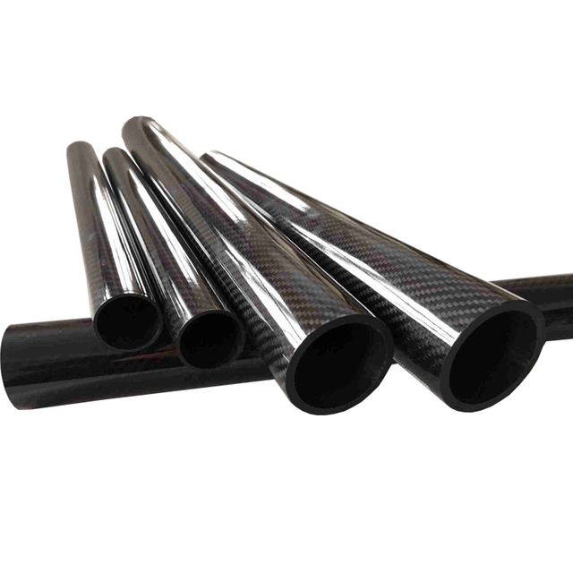 Customized Diameter Thickness Twill Or Plain Round Carbon Fiber Tube Tubing Pipe Rod